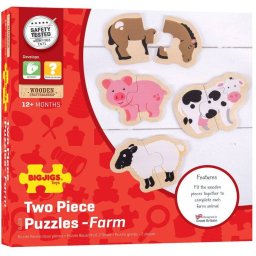 Puzzle BigJigs Toys Animale de la Ferma 12 Luni+