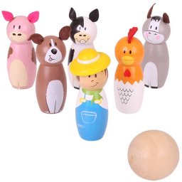 Set Educativ BigJigs Toys Animale de la ferma Popice +2 ani