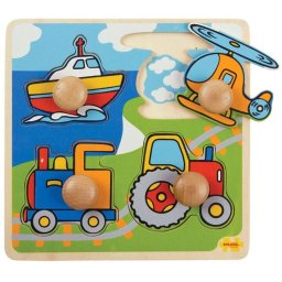 Primul Meu Puzzle BigJigs Toys 4 Mijloace de Transport 1 An+