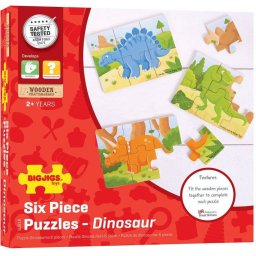 Set 3 puzzle din lemn BigJigs Toys Dinozauri 2 Ani+