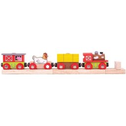 Jucarie BigJigs Toys Trenuletul fermei vesele