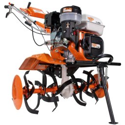 Motosapatoare Ruris 731ACC1 + Roti Cauciuc + Rarita + Plug + Adaptor + Dispozitiv Scos Cartofi + Roti Metalice + Cultivator + Set Contra Greutati 10Kg Portocaliu