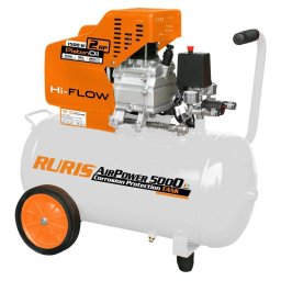 Compresor aer Ruris AirPower5000 50L 8 bari 1500W White Orange