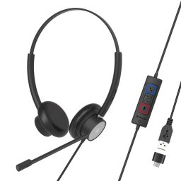 Casti cu fir Call Center Tellur Voice 320 Binaural USB Black