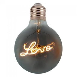 Bec LED cu filament V-Tac SKU-2700 Model Love G125 E27 5W 2200K lumina alba calda