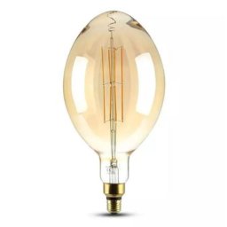 Bec cu filament LED V-Tac SKU-7464 Amber Dimabil E27 BF180 8W 2000K lumina alba calda