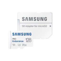 Card Samsung PRO Endurance microSDXC 128GB UHS-I U3 V30 Class10 R100/W40 cu adaptor SD