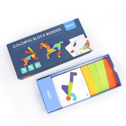 Joc educativ Mideer Joc Tangram Educativ din Lemn cu 21 piese