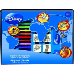Set educativ cu stampile Multiprint MP1938 Geografia Disney 23 piese