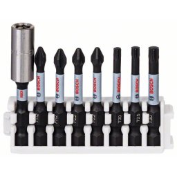 Set 8 biti impact Power 50mm cu suport standard PH2 PZ2 T20 T25, Bosch T30