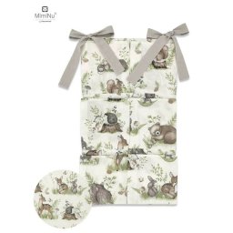 Organizator pentru patut cu 6 compartimente MimiNu Calm Forest Natural