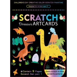 Set 9 Planse Razuibile Bambinice Scratch ArtCards Dinozauri 3 Ani+ Multicolor