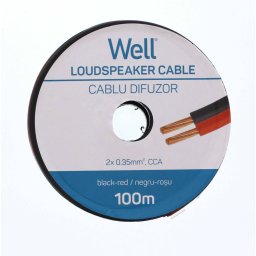 Cablu difuzor WELL 2x0.35mmp 100m Red Black