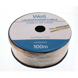 Cablu difuzor WELL 2x0.75mmp 100m Clear