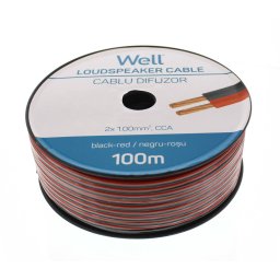 Cablu difuzor WELL 2x1mmp 100m Red Black
