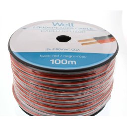 Cablu difuzor WELL 2x2.5mmp 100m Red Black
