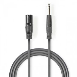 Cablu audio Nedis XLR - Jack 6.5mm 3m Grey