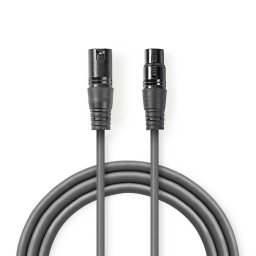 Cablu audio Nedis XLR - XLR 1m Grey