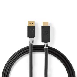 Cablu Nedis DisplayPort Male la HDMI Male 4K60Hz 2m Antracit