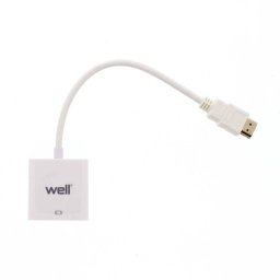 Adaptor WELL HDMI Tata la VGA Mama 0.2m Alb