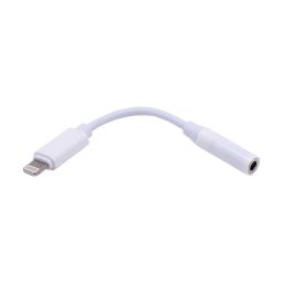 Adaptor WELL Lightning Tata la Jack 3.5mm Mama 10cm Alb