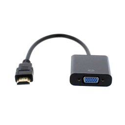 Adaptor WELL HDMI Tata la VGA Mama cu Audio Negru
