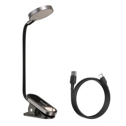 Lampa Birou Baseus Mini Clip Control Touch Flexibila 350mAh 4000K 3W Gri