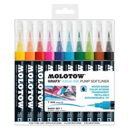 Softliner cu Pompita Molotow Aqua 1mm Portofel Basic