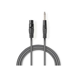 Cablu Nedis Stereo XLR 3pini - 6.35mm 5m Gri
