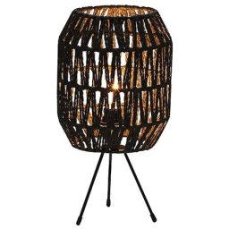 Veioza Platinet Caprinet Impletitura Rattan E14 Negru