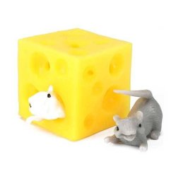 Jucarie Antistres Toi-Toys Cascaval cu 2 soriceii elastici