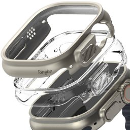 Accesoriu smartwatch Ringke Slim compatibil cu Apple Watch Ultra 49mm Gri/Transparent