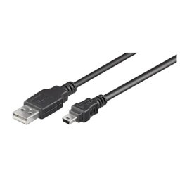 Cablu USB 2.0 A Tata - Mini USB Goobay CABLE-161/1.5 Lungime 1.5m Negru
