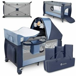 Patut Pliant cu Doua Nivele Lionelo Sven Plus 120x60cm Blue Navy