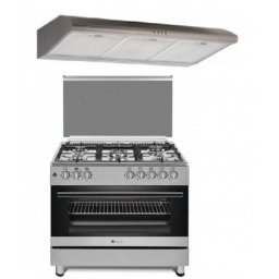Pachet Aragaz Studio Casa 5 Arzatoare Gaz Cuptor Electric + Hota Clasica Inox