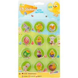 Set Grafix 12 Stickere cu Sclipici 3D Paste