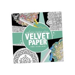 Set Creativ Grafix Velvet Paper Mandale 5 Planse de Colorat 18x18CM Verde