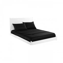 Set pat 3 piese Studio Casa cearceaf pat dublu cu elastic si doua fete de perna bumbac Negru