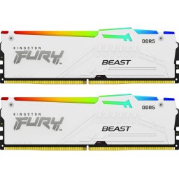 Memorie Kingston FURY Beast RGB White 64GB (2x32GB) DDR5 5600MHz CL36 Dual Channel Kit