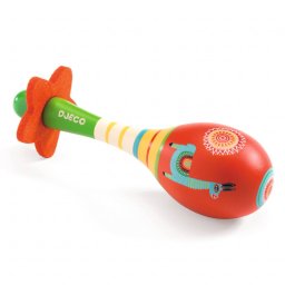Jucarie Educativa Djeco Maracas din lemn si pasla, intrument muzical pentru percutie