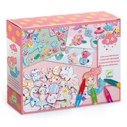 Jucarie Educativa Djeco O lume pentru fete Set creatie accesorii si desen