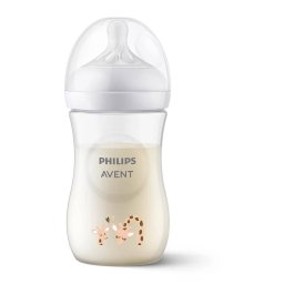 Biberon Philips-Avent SCY903/66 Natural Response 260ml Transparent Model Deco Girafe