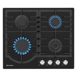 Plita gaz Pyramis 60PG 6501 Black Glass si Fonta