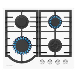Plita gaz Pyramis Pyramis 60PG 6502 White Glass si Fonta