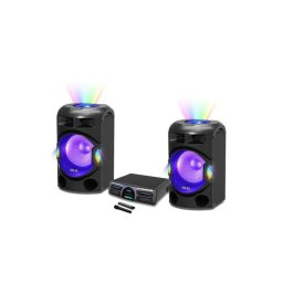Sistem Audio Akai DJ Dual Y3 Bluetooth Microfon Radio FM Telecomanda Efecte de Lumina LED 400W RMS Negru
