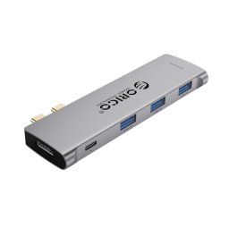 Docking Station Orico 2CT-5H 2x USB-C 1x HDMI 3x USB 3.0 1x USB-C Max 100W Thunderbolt 3 Gri