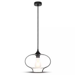 Pendul Tavan V-Tac E27 Max 60W IP20 Model Glob Sticla Negru