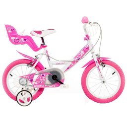 Bicicleta Copii DINO BIKES 14Inch Inimioare 4 Ani+ Roz