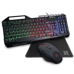 Kit Gaming Serioux Tobis 3in1 Tastatura Mouse Mousepad Negru/RGB