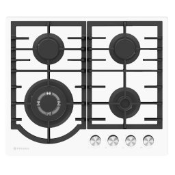Plita Gaz Pyramis 60PG 6512 White Glass Wok si Fonta